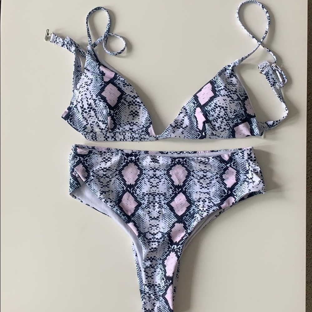 Snakeskin Print Bikini Set